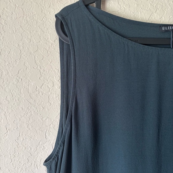 Eileen Fisher | Women's 100% Silk Georgette Crepe Tank Top Size Medium - Picture 6 of 8